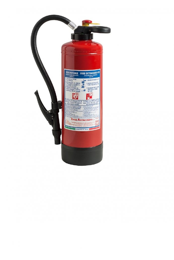 9 Kg Powder Fire Extinguisher UNI EN 3-7 - 24095 - Fire Rating 55 A 233 B C - Internal cartridge CO2