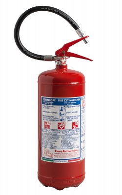 6 Kg Dry Powder Portable fire extinguisher - Model:  "M6 EXPO" 21063-71 - 34A 233BC - UNI EN 3-7