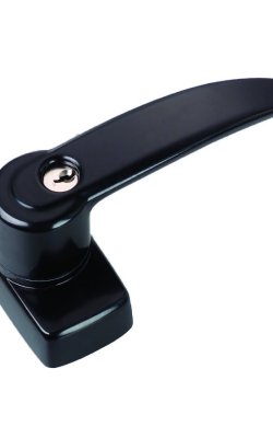 Maniglia esterna in folle verniciata nero con cilindro con combinazione unica sulla maniglia e 3 chiavi nichelate per maniglioni antipanico modello bernini e cellini