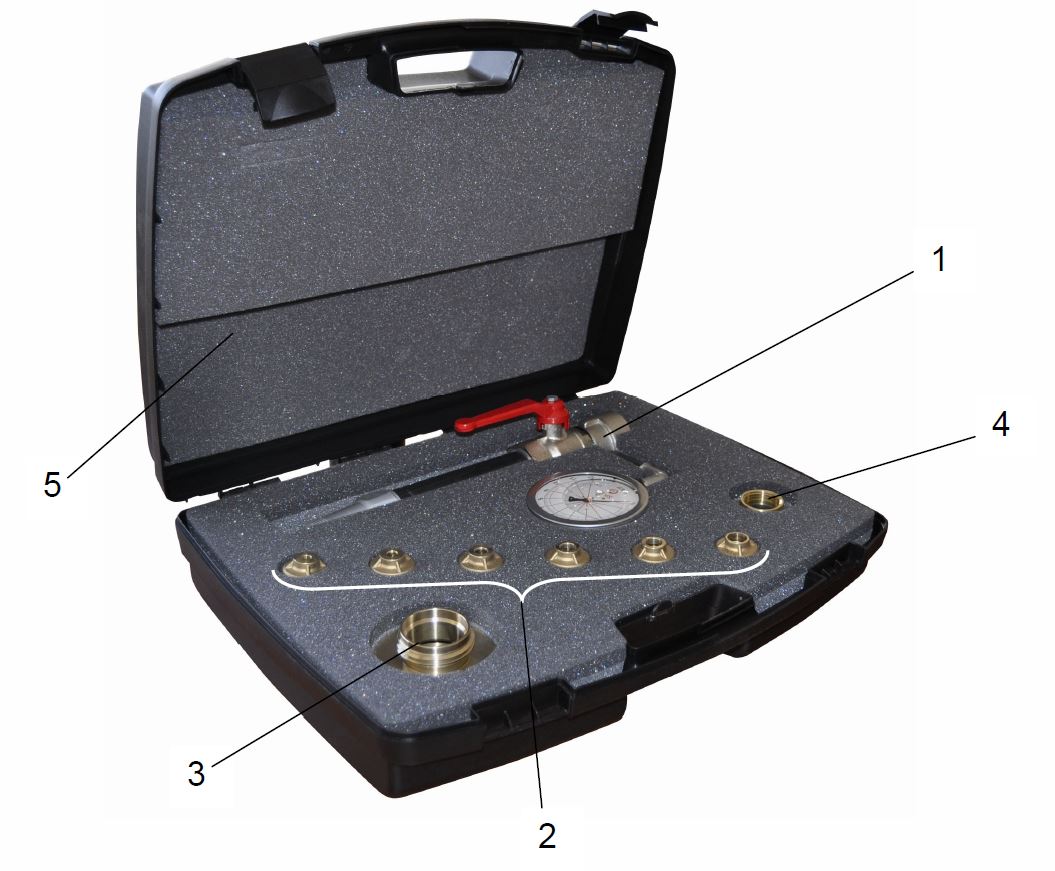 Kit misuratore di pressione dinamica e statica e portata completo di manometro ugelli e riduzioni (0870-1)