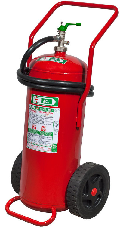 50 L water + additive wheeled Fire Extinguisher Stainless steel to stop the combustion of a lithium battery - Model 19508-15