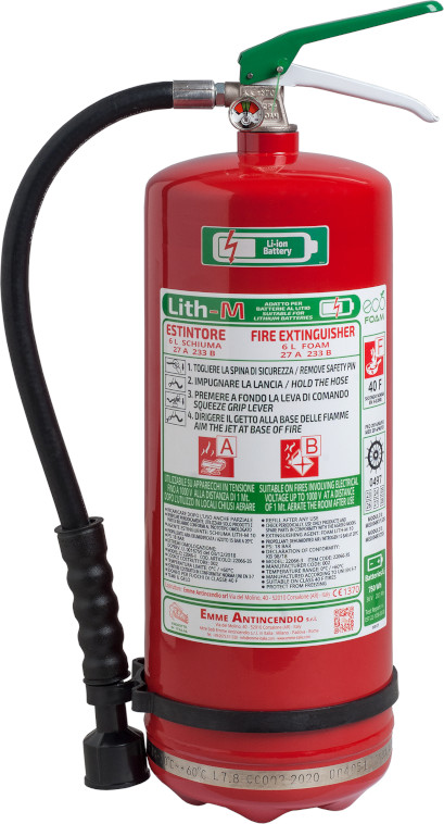 6 L Foam Fire Extinguisher to stop the combustion of a lithium battery - Model 22066-35