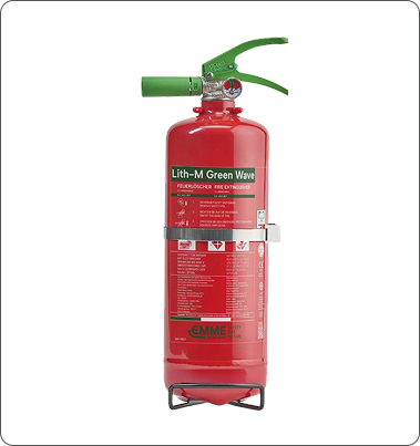 Feuerlöscher tragbar 2 Liter Schaum Green Wave Lith-M geeignet für Lithiumbatterien aus Stahl