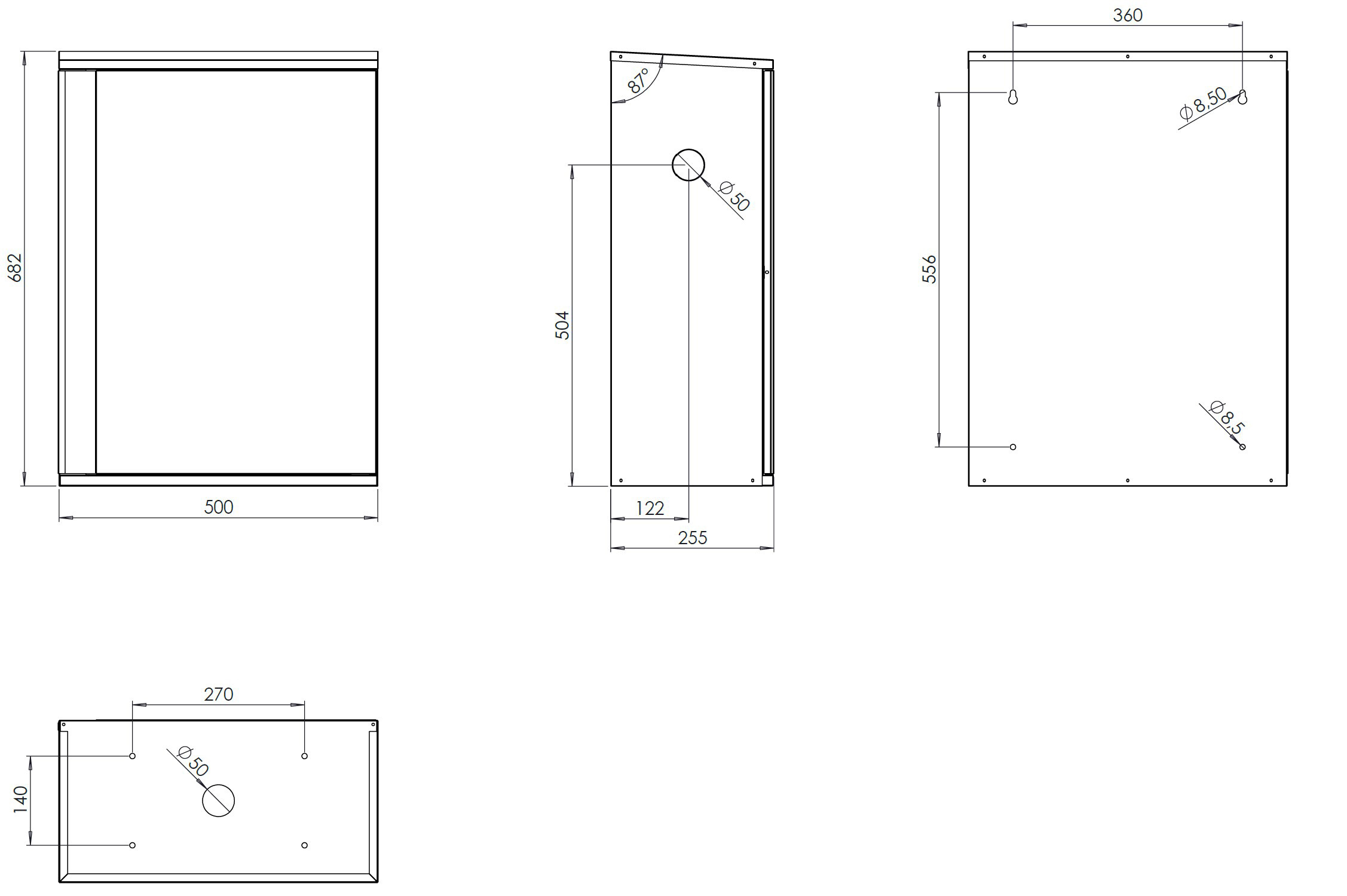 Cassetta DN 70 In Acciaio Verniciato Rosso
