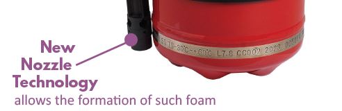 New Nozzle Technology allows the formation of such foam
