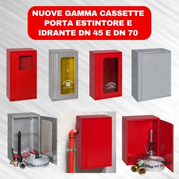 NUOVE GAMMA CASSETTE PORTA ESTINTORE E IDRANTE DN 45 e DN 70