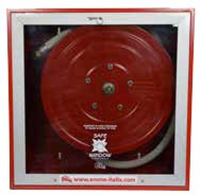 Naspo orientabile a parete da interno uni en 671-1 con lastra safe window Tubo bianco ml. 30 dim. 700x 650hx270 (0973A)