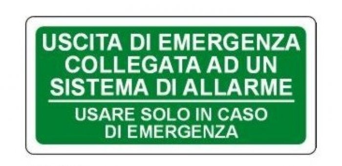 Uscita di emergenza collegata ad un sistema di allarme - usare solo in caso di emergenza  (1814)