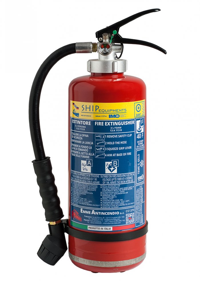 Estintore L 3  Schiuma - Codice 27031-3 - 13A 113B 40F - MED 2014/90/UE