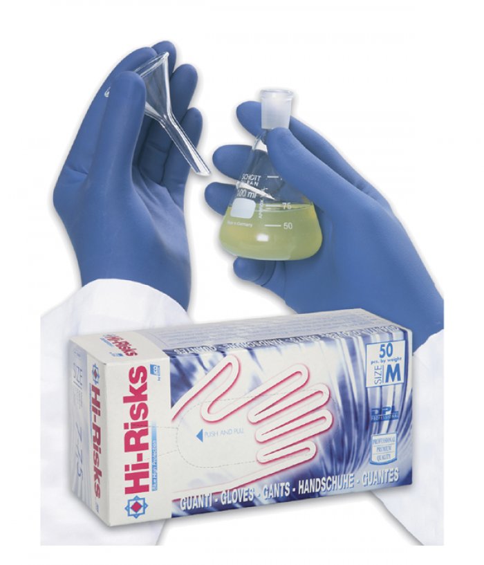 Guanto in lattice monouso hi-risks tg.l (8-8.5)