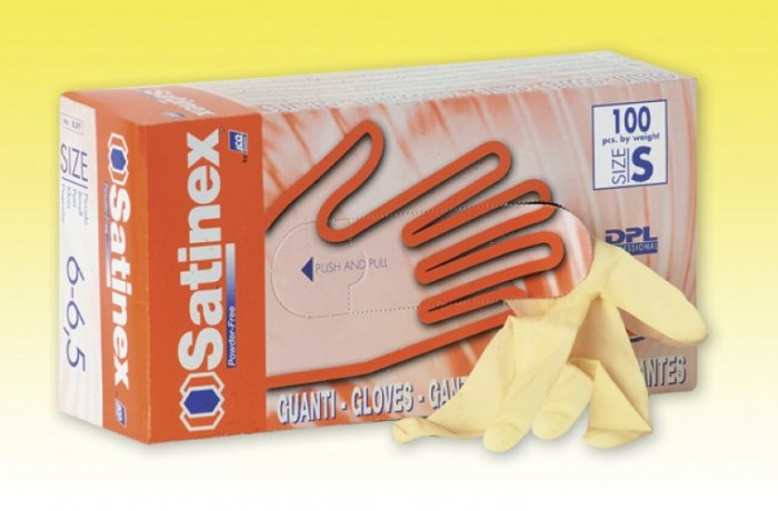 Guanto in lattice monouso satinex tg.m (7-7.5)