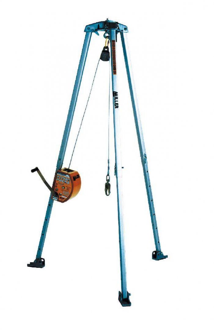 Treppiede in alluminio con puleggia integrata (verricello escluso)