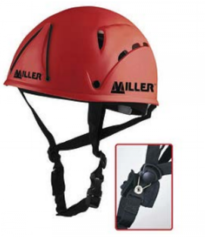 Elmetto colore rosso per lavori in altezza modello miller