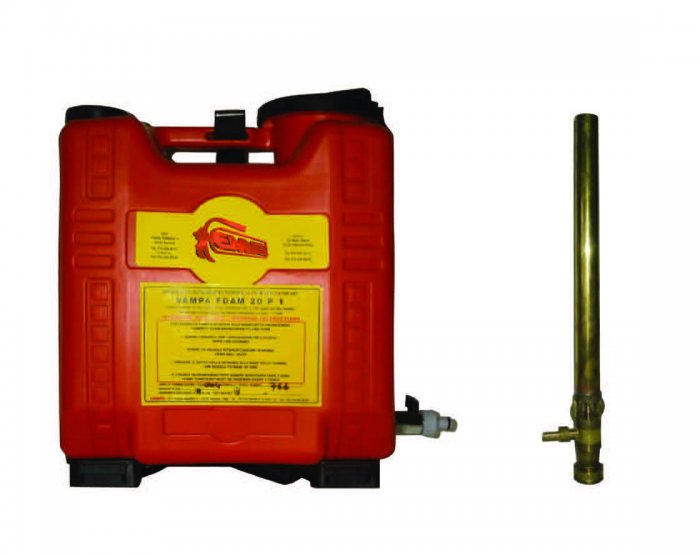 APPARECCHIO SPALLABILE L 20 OMOLOGATO RINA COMPLETO DI N. 2 FUSTI SCHIUMA AFFF 3% “EMME F20”