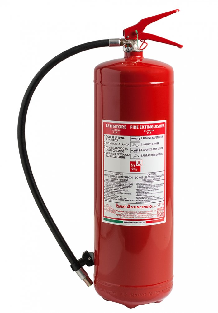 Extintor 9L De Agua - Código 22092 - 21A - UNI EN 3-7