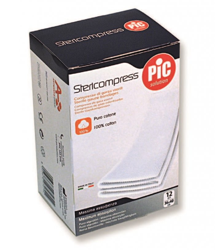 CONFEZIONE DA 12 COMPRESSE DI GARZA STERILE (GAZ187)