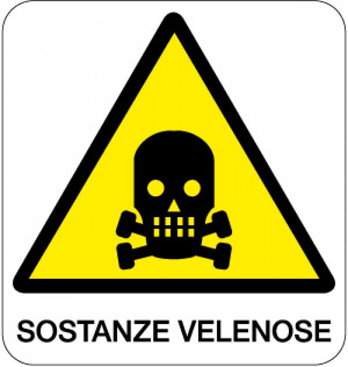 CARTELLO IN ALLUMINIO FORMATO MM 330X350 SOSTANZE VELENOSE (101B)
