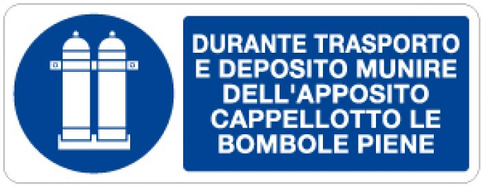 DURANTE TRASPORTO MUNIRE E DEPOSITO MUNIRE DELL' APPOSITO CAPPELLOTTO LE BOMBOLE PIENE RETTANGOLARE (1014)