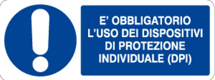 E' OBBLIGATORIO L' USO DEI DISPOSITIVI DI PROTEZIONE INDIVIDUALE (DPI) RETTANGOLARE (1054)