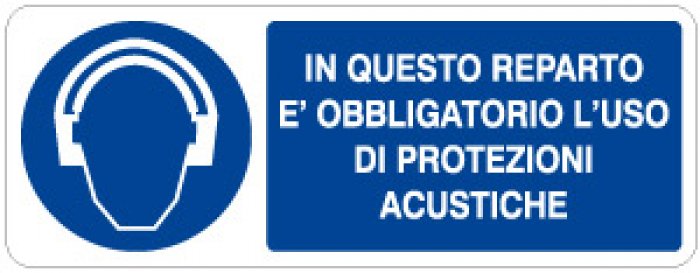 IN QUESTO REPARTO E' OBBLIGATORIO L' USO DI PROTEZIONI ACUSTICHE RETTANGOLARE (1056)