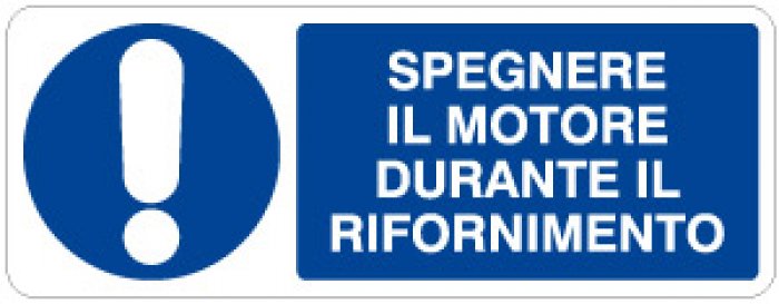 SPEGNERE IL MOTORE DURANTE IL RIFORNIMENTO RETTANGOLARE (1060)