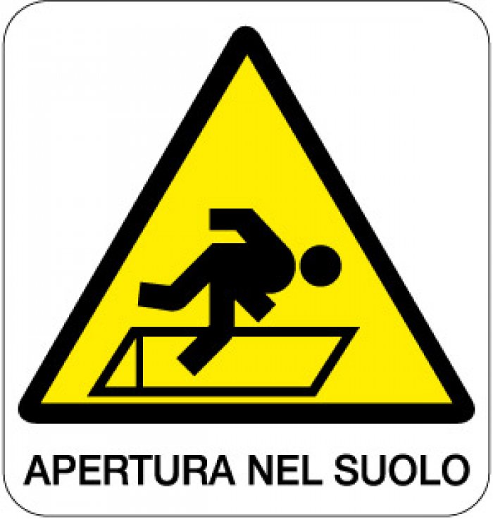 CARTELLO IN ALLUMINIO FORMATO MM 330X350 APERTURA NEL SUOLO (112B)