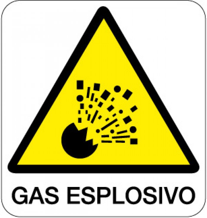 CARTELLO IN ALLUMINIO FORMATO MM 330X350 GAS ESPLOSIVO (117B)