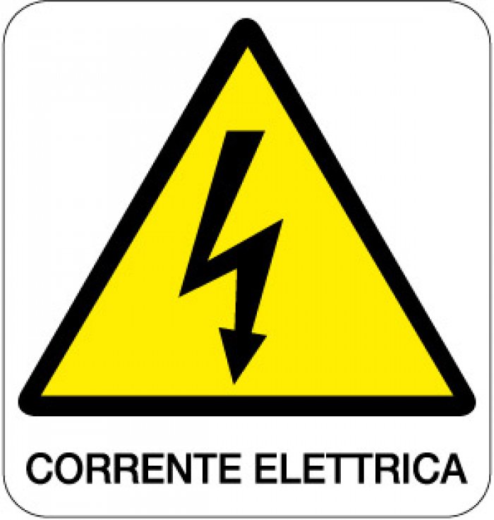 CARTELLO IN ALLUMINIO FORMATO MM 330X350 CORRENTE ELETTRICA (121B)