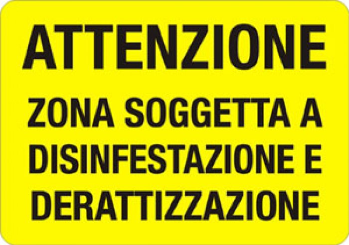CARTELLO IN ALLUMINIO FORMATO MM 500X330 ZONA DISINFESTAZIONE (1285B)