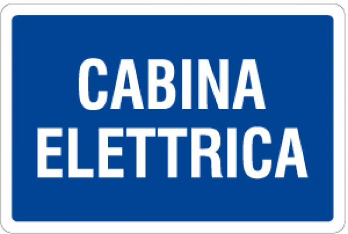 CARTELLO IN ALLUMINIO FORMATO MM 230X230 CABINA ELETTRICA (1294B)