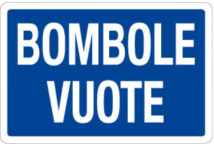 CARTELLO IN ALLUMINIO FORMATO MM 230X230 BOMBOLE VUOTE (1304B)