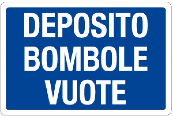 CARTELLO IN ALLUMINIO FORMATO MM 230X230 DEPOSITO BOMBOLE VUOTE (1309B)
