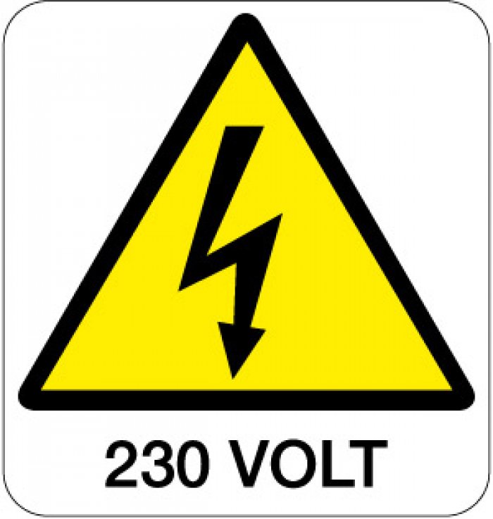 CARTELLO IN ALLUMINIO FORMATO MM 330X350 230 VOLT (132B)