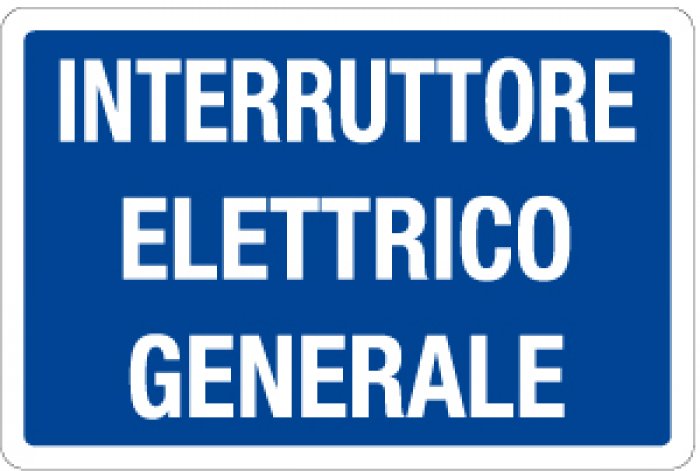 CARTELLO IN ALLUMINIO FORMATO MM 230X230 INTERRUTTORE ELETTRICO GENERAL (1322B)
