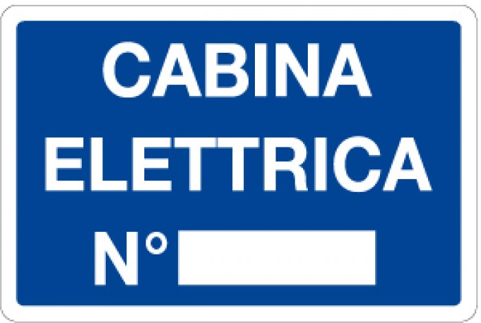 CARTELLO IN ALLUMINIO FORMATO MM 300X200 CABINA ELETTRICA N. (1325B)
