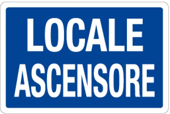 CARTELLO IN ALLUMINIO FORMATO MM 300X200 LOCALE ASCENSORE (1327B)