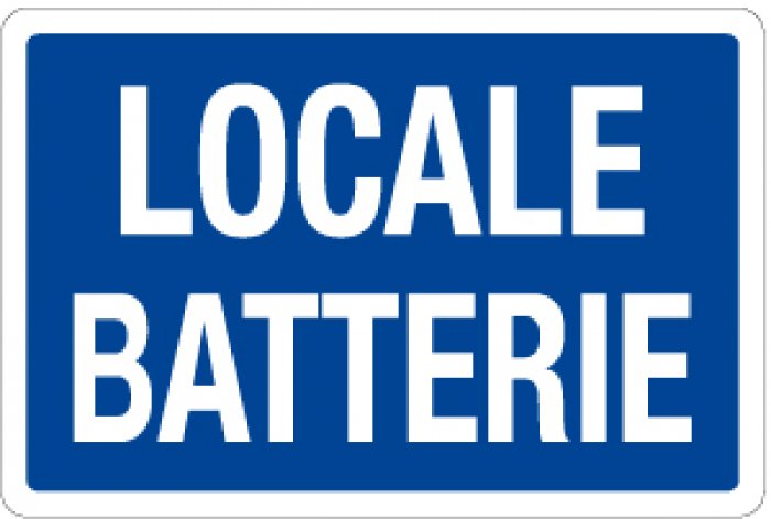 CARTELLO IN ALLUMINIO FORMATO MM 300X200 LOCALE BATTERIE (1328B)