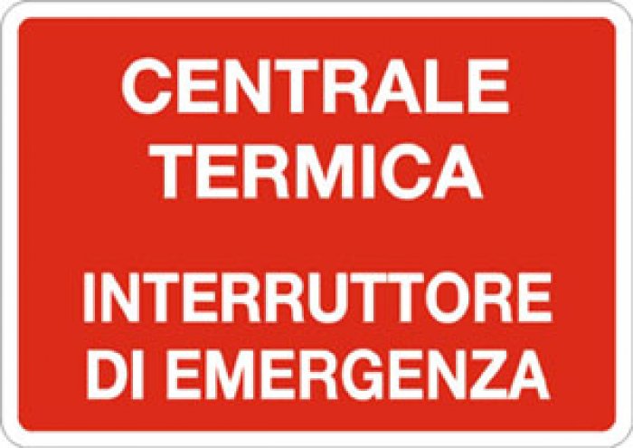CARTELLO IN ALLUMINIO FORMATO MM 300X200 CENTRALE TERMICA INTERR EMERG (1334B)