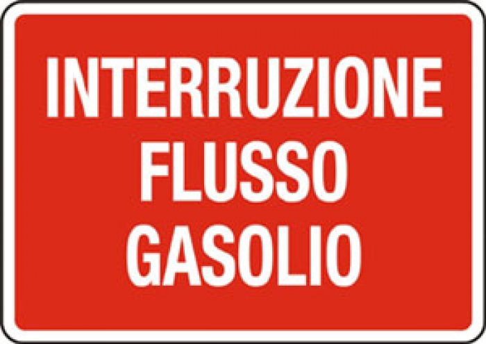 CARTELLO IN ALLUMINIO FORMATO MM 300X200 INTERRUZIONE FLUSSO GASOLIO (1338B)