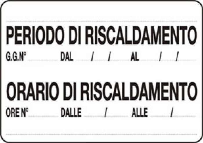 CARTELLO IN ALLUMINIO FORMATO MM 300X200 PERIODO RISCALDAMENTO (1356A)