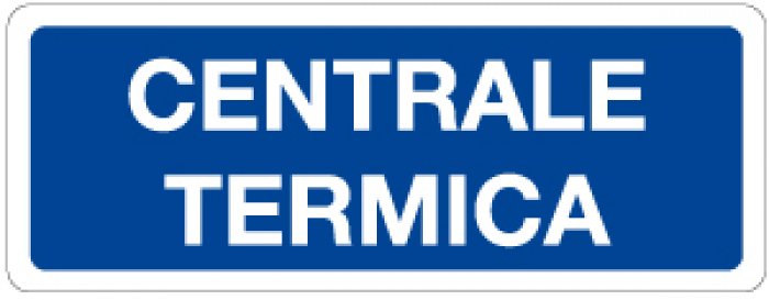 CARTELLO IN ALLUMINIO FORMATO MM 330X125 CENTRALE TERMICA (1394B)