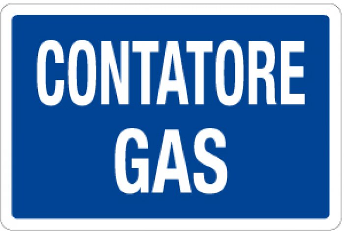 CARTELLO IN ALLUMINIO FORMATO MM 300X200 CONTATORE GAS (1399B)