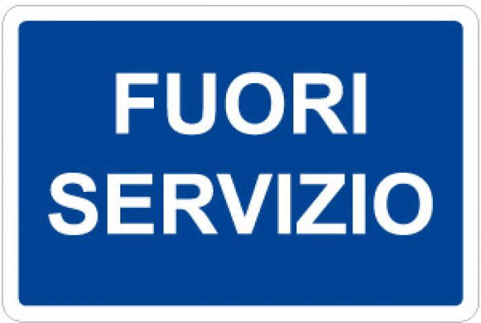 CARTELLO IN ALLUMINIO FORMATO MM 230X230 FUORI SERVIZIO (1450A)