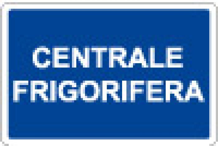 CARTELLO IN ALLUMINIO FORMATO MM 230X230 CENTRALE FRIGORIFERA (1451A)