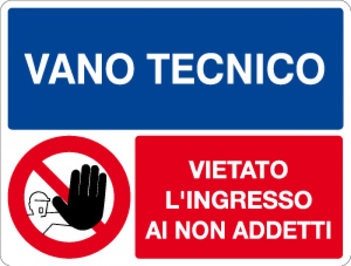 CARTELLO IN ALLUMINIO FORMATO MM 330X250 VANO TECNICO VIETATO ACC (1467A)