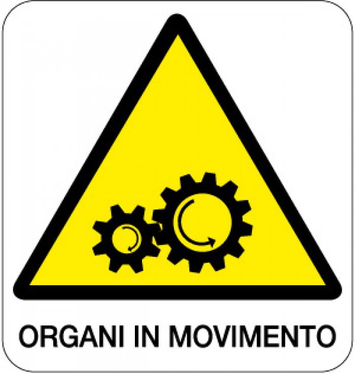 CARTELLO IN ALLUMINIO FORMATO MM 330X350 ORGANI IN MOVIMENTO (153B)