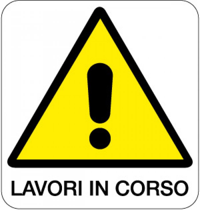 CARTELLO IN ALLUMINIO FORMATO MM 330X350 LAVORI IN CORSO (155B)