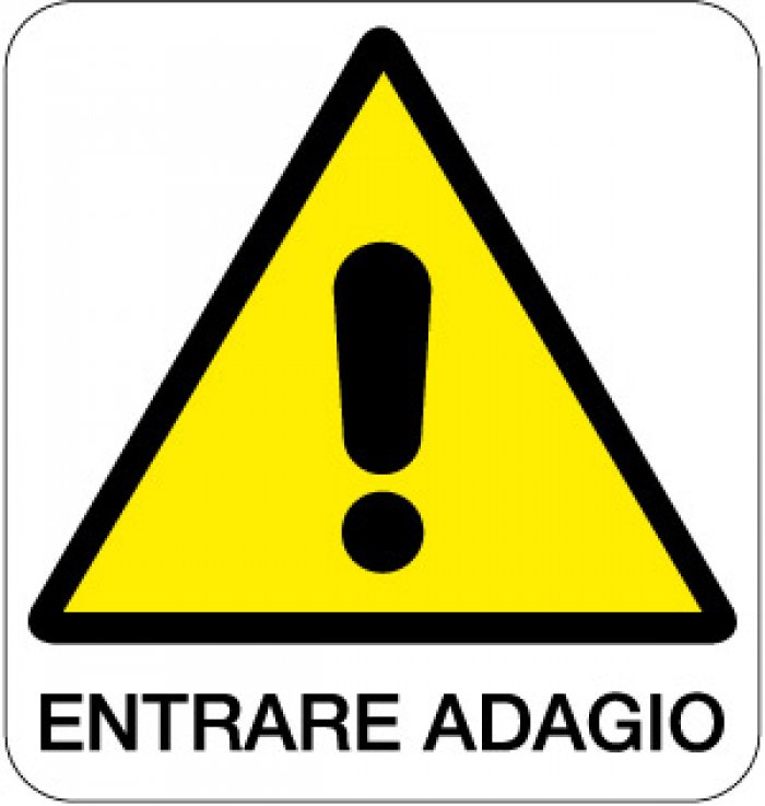 CARTELLO IN ALLUMINIO FORMATO MM 330X350 ENTRARE ADAGIO (160B)