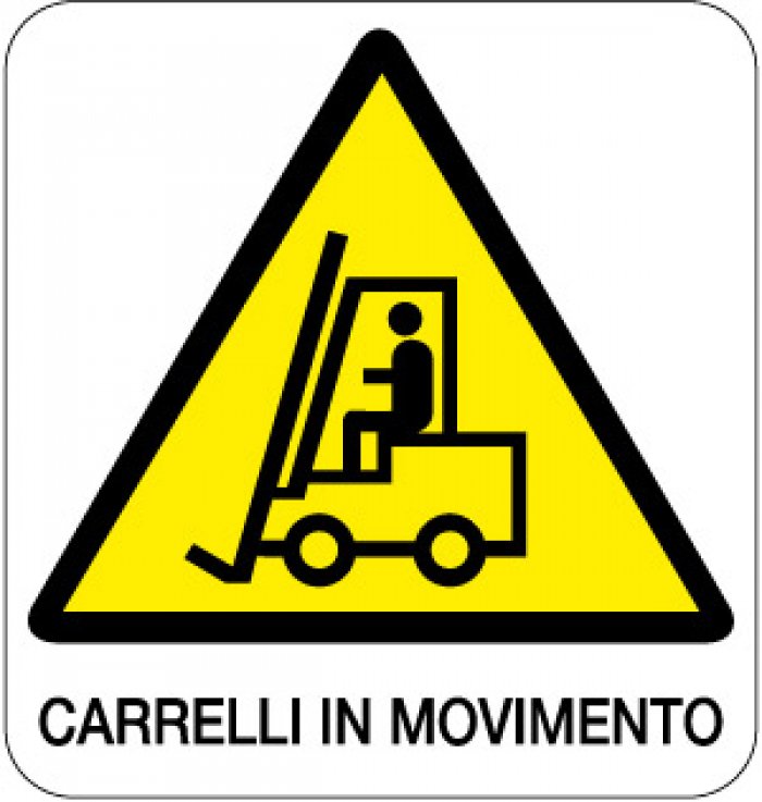 CARTELLO IN ALLUMINIO FORMATO MM 330X350 CARRELLI IN MOVIMENTO (173B)