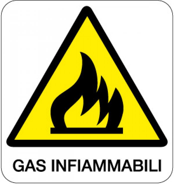 CARTELLO IN ALLUMINIO FORMATO MM 330X350 GAS INFIAMMABILI (178B)